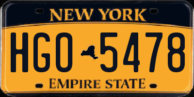 NY license plate HGO5478