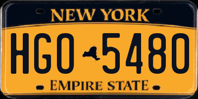 NY license plate HGO5480