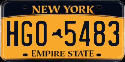 NY license plate HGO5483