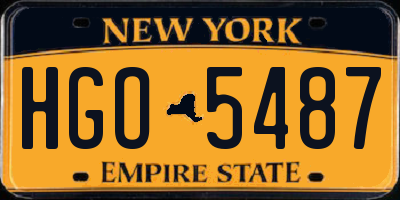 NY license plate HGO5487