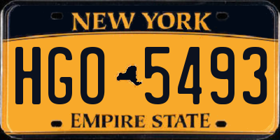 NY license plate HGO5493