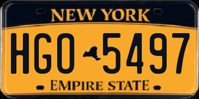 NY license plate HGO5497