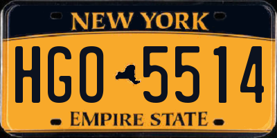 NY license plate HGO5514