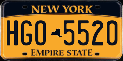 NY license plate HGO5520