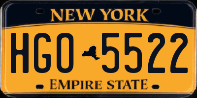 NY license plate HGO5522