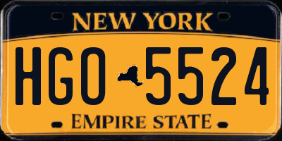 NY license plate HGO5524