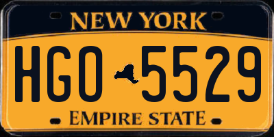 NY license plate HGO5529