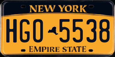 NY license plate HGO5538