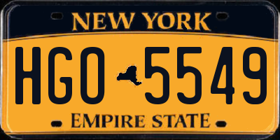 NY license plate HGO5549