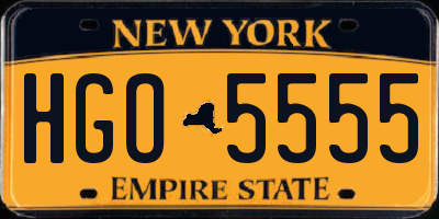 NY license plate HGO5555
