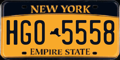 NY license plate HGO5558