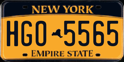 NY license plate HGO5565