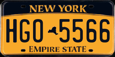 NY license plate HGO5566