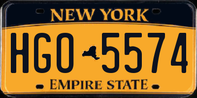 NY license plate HGO5574