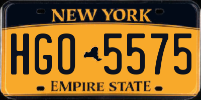 NY license plate HGO5575