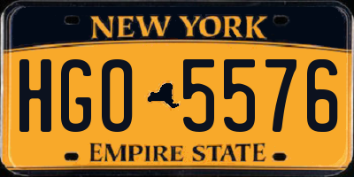 NY license plate HGO5576