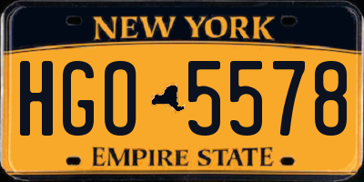 NY license plate HGO5578