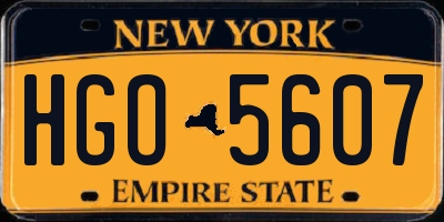 NY license plate HGO5607
