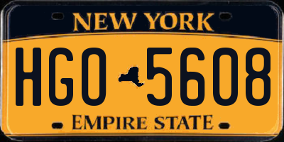 NY license plate HGO5608