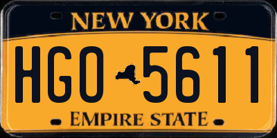 NY license plate HGO5611