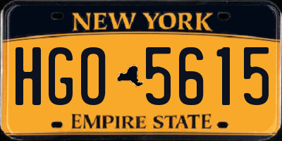 NY license plate HGO5615