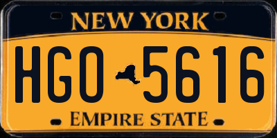 NY license plate HGO5616