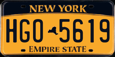 NY license plate HGO5619