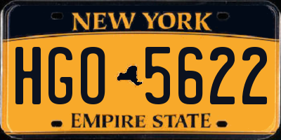 NY license plate HGO5622