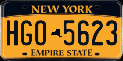 NY license plate HGO5623