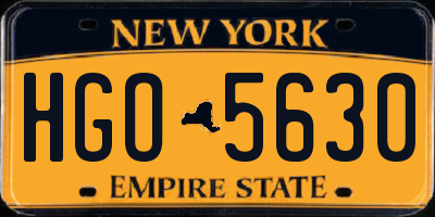 NY license plate HGO5630