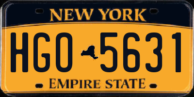 NY license plate HGO5631