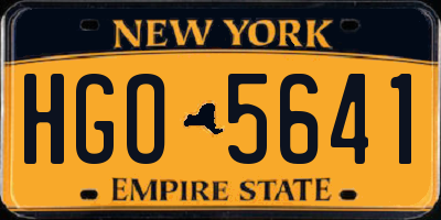 NY license plate HGO5641