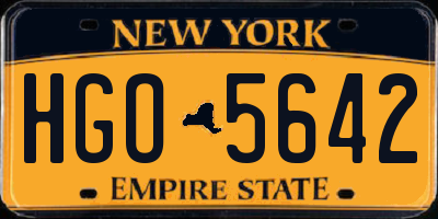 NY license plate HGO5642