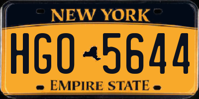 NY license plate HGO5644