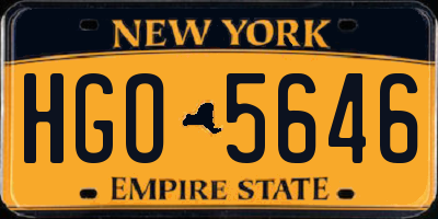 NY license plate HGO5646