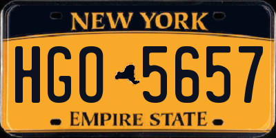 NY license plate HGO5657