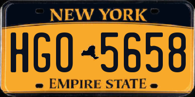 NY license plate HGO5658