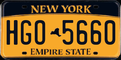 NY license plate HGO5660