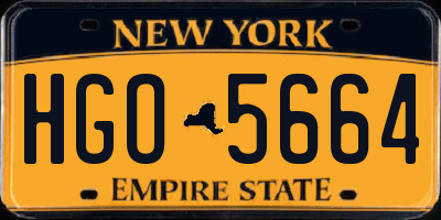 NY license plate HGO5664
