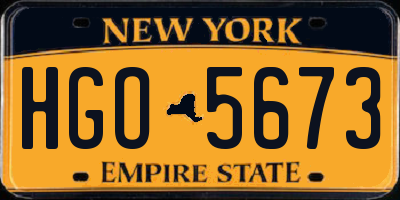 NY license plate HGO5673