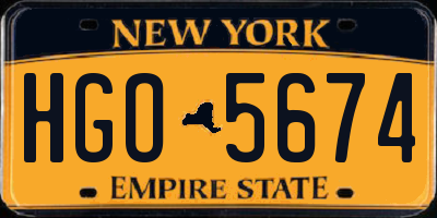 NY license plate HGO5674
