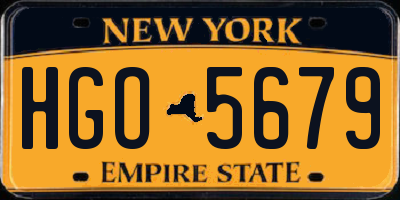 NY license plate HGO5679