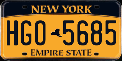 NY license plate HGO5685