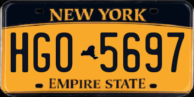 NY license plate HGO5697