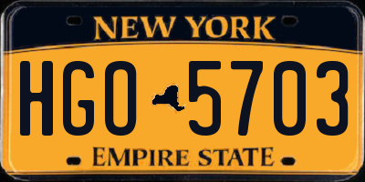 NY license plate HGO5703