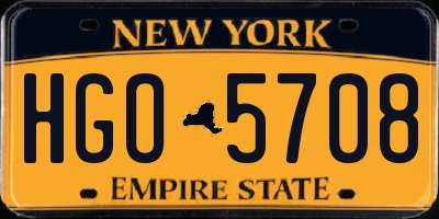 NY license plate HGO5708