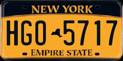 NY license plate HGO5717