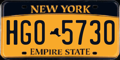 NY license plate HGO5730