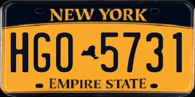 NY license plate HGO5731