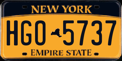 NY license plate HGO5737